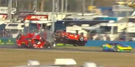 rolex 24 2014 crash|Huge wreck at Rolex 24 sends 2 drivers to hospital.